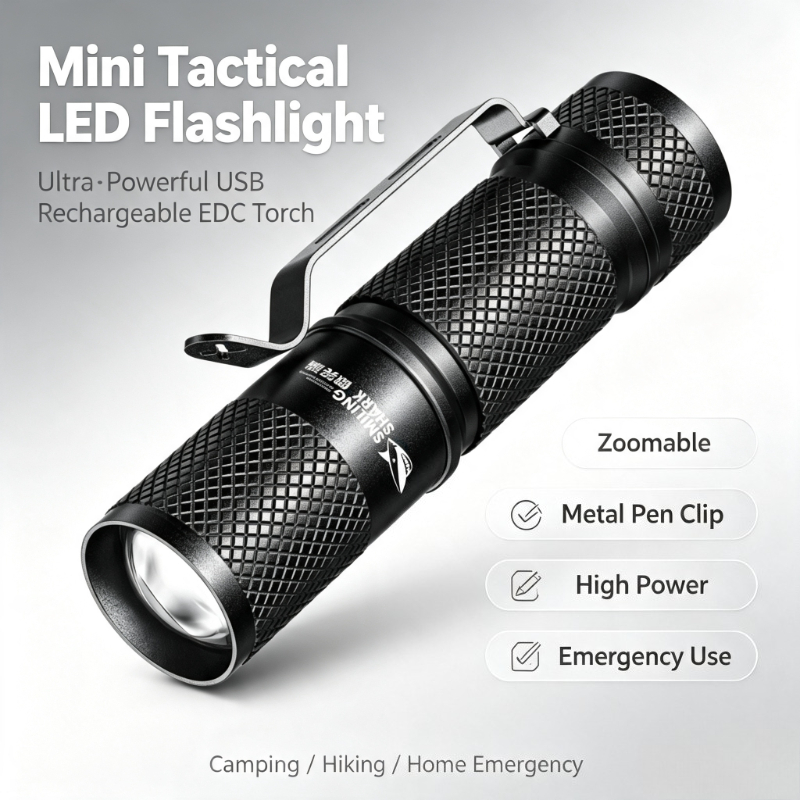 Edc Carry Flashlight - SMILING SHARK Ultra-Krachtige Mini Tactische LED