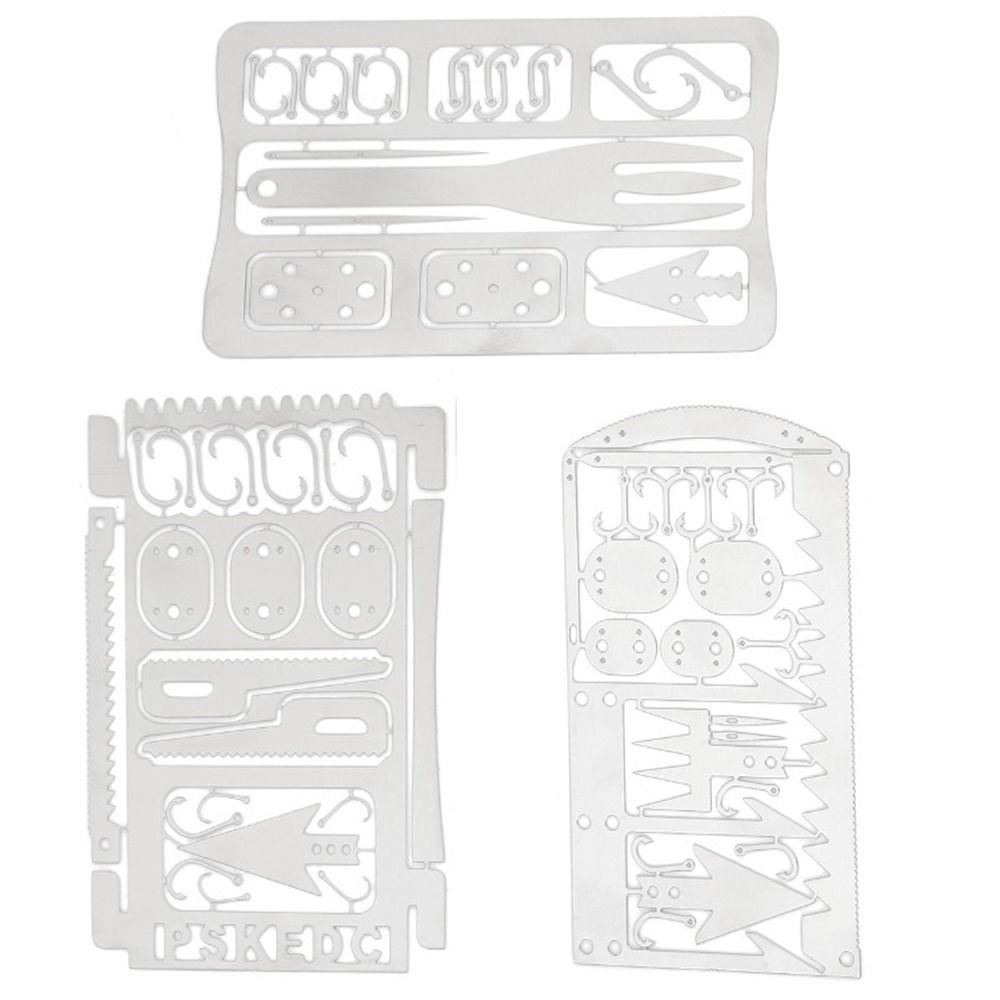 Multitool Credit Card - 6 stuks roestvrijstalen viskaart multifunctioneel meerdere