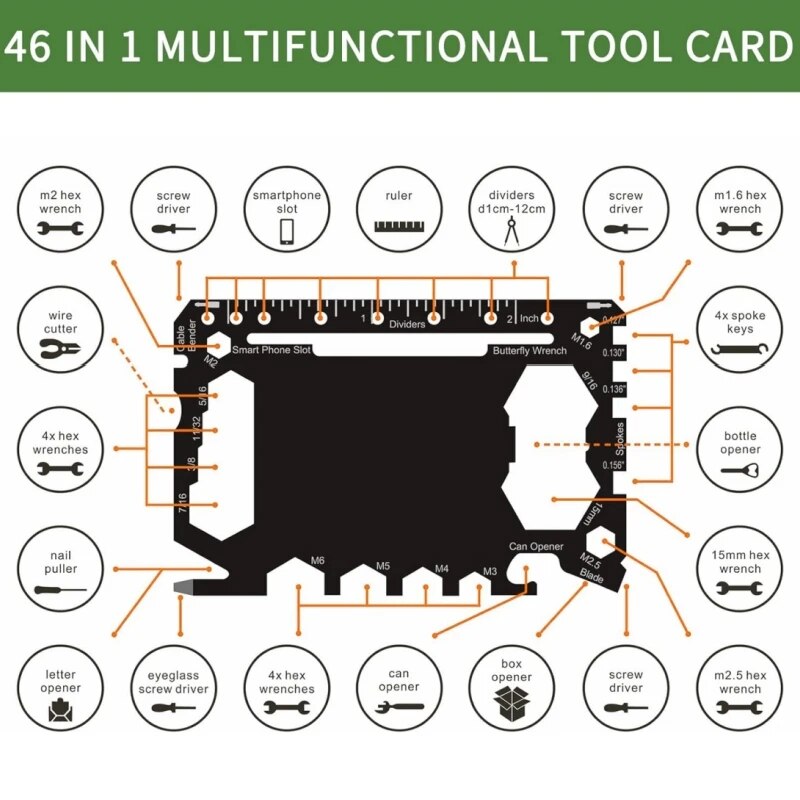Multitool Credit Card - Multi Tool 46 in 1 Creditcard