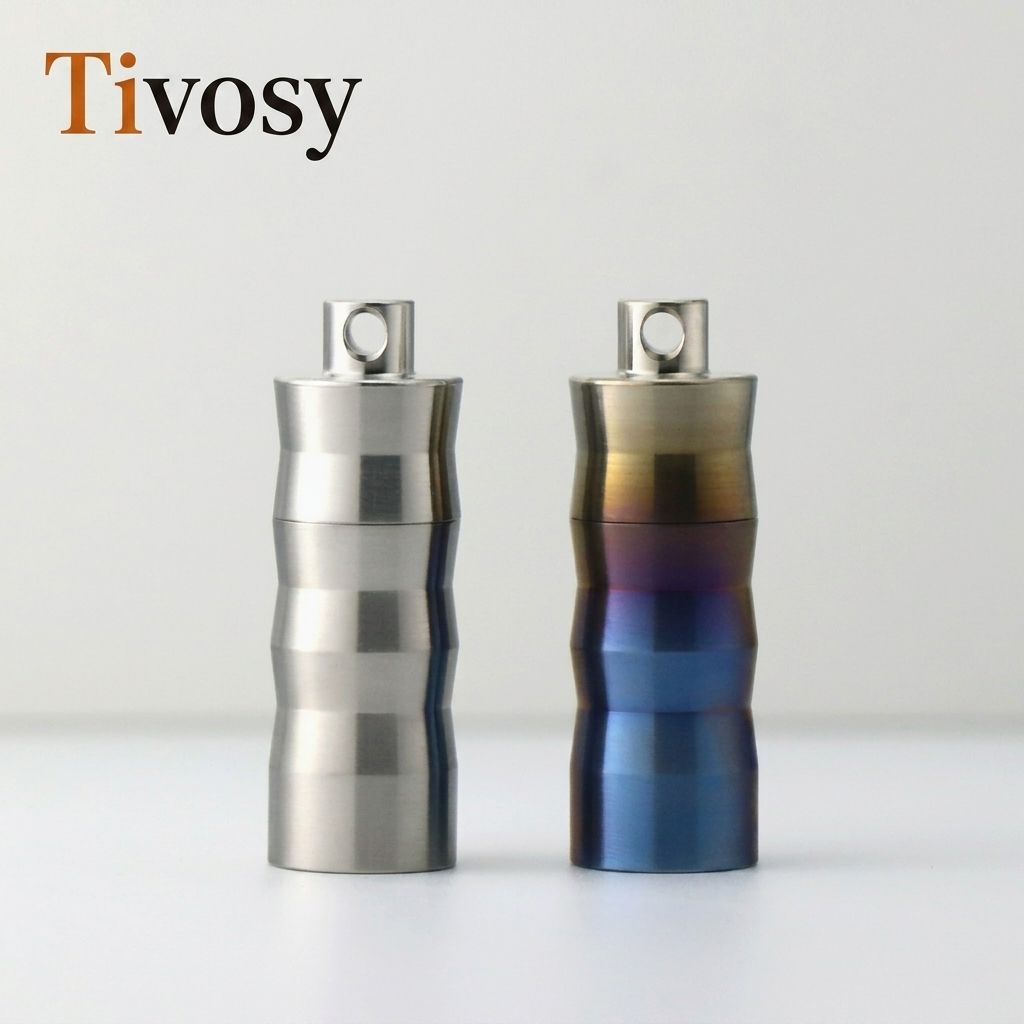Pill Fob Capsule - Tivosy Pure Titanium Pillendoosje Waterdicht O-Ring