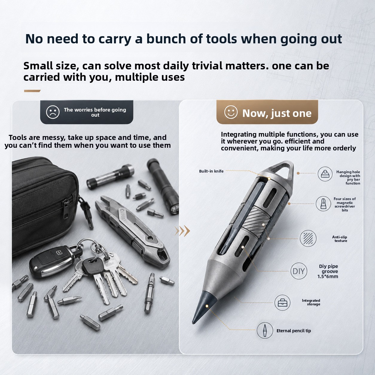 7-in-1 Titanium EDC Multitool  - Titanium Pry Bar recensie en prijs