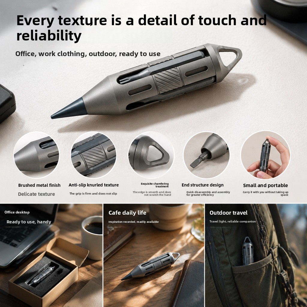 7-in-1 Titanium EDC Multitool  - Titanium Pry Bar recensie en prijs