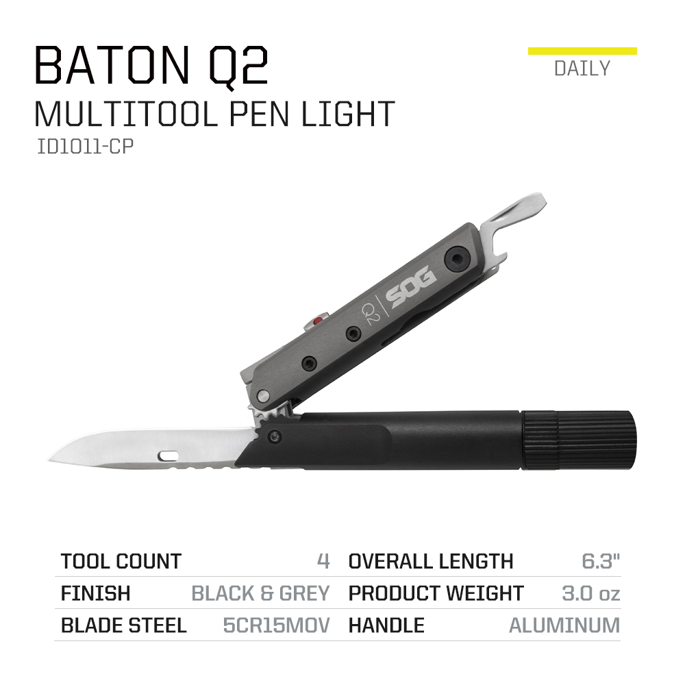 SOG BATON Q2 4-in-1 multitoolp - Edc Carry Flashlight recensie en prijs